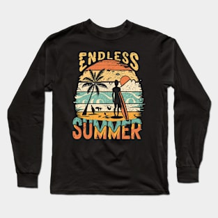 Endless Summer Surfing Vintage Retro Long Sleeve T-Shirt